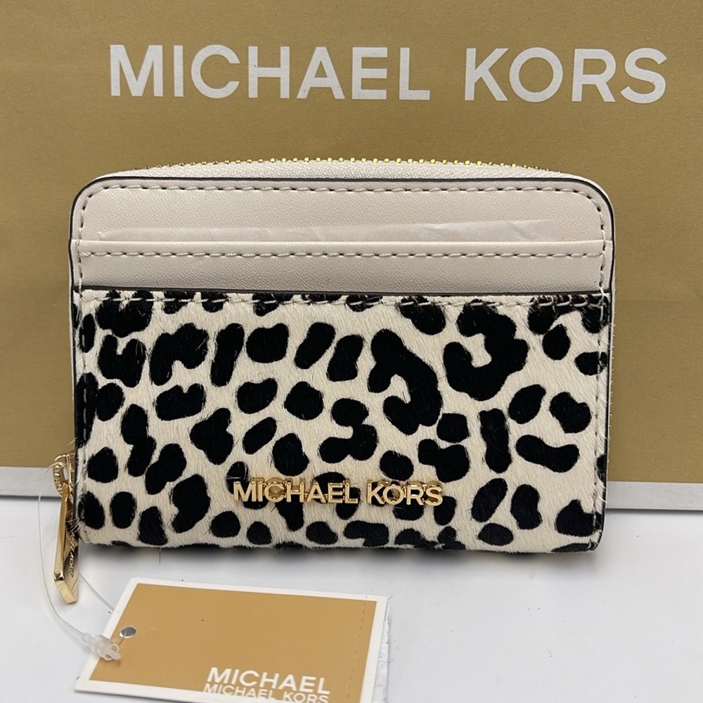 Michael Kors Jet Set Travel MD Zip Around Card Case Wallet (Light Cream Multi) - Picture 10 of 16